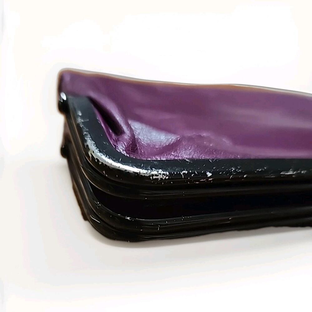 HOBO Lauren Double Frame Clutch Retired Eggplant Smooth Leather Wanderlust In. - Picture 7 of 9